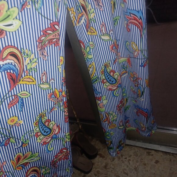 Me & Magic Woman's Long Romper SZ XL Blue and White Stripes - Picture 3 of 5